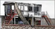  ?? FRED SQUILLANTE / THE COLUMBUS DISPATCH ?? The high school press box in Johnstown was destroyed by fire.