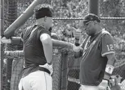  ?? Karen Warren/staff photograph­er ?? Astros manager Dusty Baker took a trio of young players on a fishing trip during a recent off day.