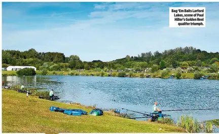  ??  ?? Bag ‘Em Baits Larford Lakes, scene of Paul Hiller’s Golden Reel qualifer triumph.