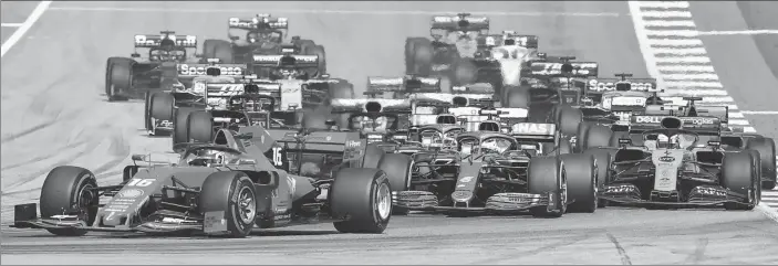  ?? AFP ?? Ferrari’s Charles Leclerc leads at the start of last year’s Austrian Formula One Grand Prix at the Red Bull Ring in Spielberg. The track will stage this season’s opening race following F1’s three-month suspension due to the coronaviru­s pandemic.