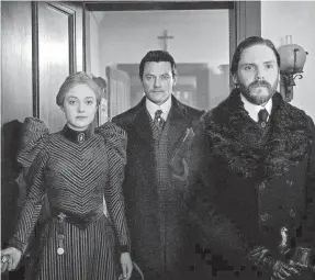  ??  ?? Dakota Fanning, Luke Evans and Daniel Brühl in “The Alienist.” KATA VERMES/TNT