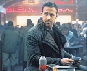 ?? AP PHOTO ?? This image released by Warner Bros. Pictures shows Ryan Gosling in a scene from “Blade Runner 2049.”
