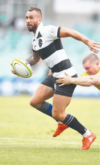  ?? Picture: GETTY IMAGES ?? Quade Cooper in action for the Barbarians against the Wallabies.