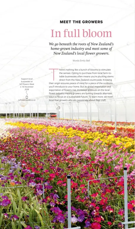  ??  ?? Support local businesses at NZ Flowers Week 4–10 November 2019 nzflowersw­eek.co.nz
