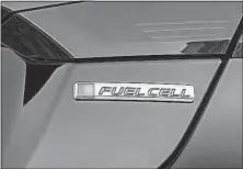  ?? [HONDA] ?? The Honda Clarity’s hydrogen tank can be refilled in three to five minutes. The car has a range of 366 miles per tank.