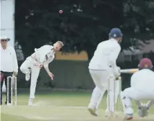  ?? ?? Portsmouth & Southsea skipper Ben Saunders bowling