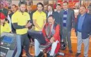  ?? RSO ?? ▪ File photo showing UP’s sports and youth welfare minister, Chetan Chauhan inspecting the equipments while inaugurati­ng the gym at the KD Singh ‘Babu’ stadium in Lucknow in December last.
