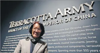  ?? PHOTOS: STEVE HELBER/THE ASSOCIATED PRESS ?? “We want visitors to learn who is the first emperor and what people’s lives looked like then, what technology developed during that time and the architectu­re of that time,” says Li Jian, co-curator of the Terracotta Army soldiers on exhibit at the...