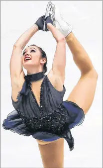  ?? CP FILE PHOTO ?? Kaetlyn Osmond performs her long program at the world figure skating championsh­ip in Milan, Italy last month.