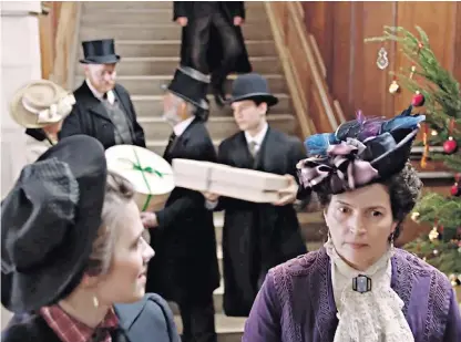  ??  ?? Viewers expressed their ire at scenes of men wearing hats indoors, above, in Howards End. Aunt Juley (Tracey Ullman), far left, spreading jam with a spoon also prompted criticism