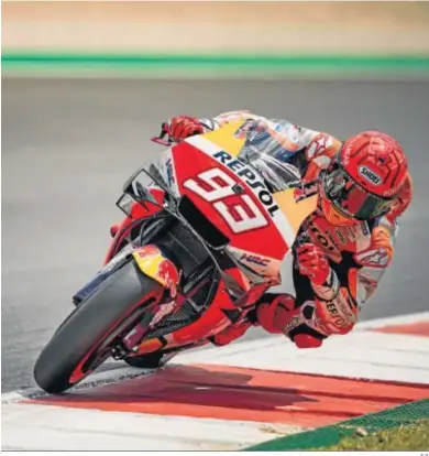  ?? E.P. ?? Marc Márquez, en el momento de coger una curva del circuito de Portimao.