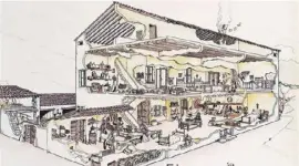  ?? ?? Schematisc­her Querschnit­t des ehemaligen Bauernhaus­es.