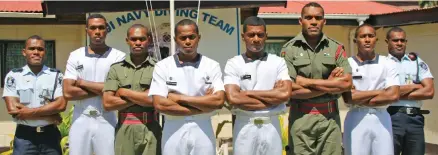  ?? Photo: RFMF Navy ?? From left: Police Constable Inoke Nabou, Ordinary Seaman RL.Bulidreket­i, Private Mesake Natale, Ordinary Seaman Adre Kubunavono, Ordinary Seaman N. Bolasui, Private P. Rayawa, Ordinary seaman L.Tawake, Police Constable Pauliasi Ramoli. These are the divers that received their certificat­es yesterday.