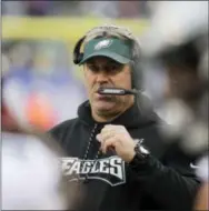  ?? SETH WENIG — THE ASSOCIATED PRESS ?? Eagles head coach Doug Pederson expects the starters to play Monday night against Oakland no matter what happens to the Minesota Vikings in their game versus Green Bay today.