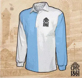  ??  ?? Inspired by the exterior of the Crystal Palace itself, this is, according to the club, the team’s first ever kit. Photograph: @CPFC/Twitter