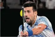  ?? Dita Alangkara/Associated Press ?? Novak Djokovic broke the record for the most time spent at No. 1 in the profession­al tennis rankings by a man or woman, beginning his 378th week in the ATP’s top spot on Monday.