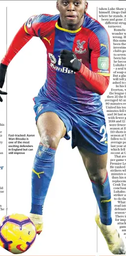  ??  ?? Fast-tracked: Aaron Wan-Bissaka is one of the most exciting defenders in England but can still improve