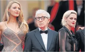  ??  ?? From left, Blake Lively, Woody Allen and Kristen Stewart arrive for the screening of Cafe Society and the Opening Ceremony of the 69th annual Cannes Film Festival.