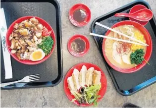  ?? PATRICK CONNOLLY/ORLANDO SENTINEL ?? Snag a ramen or rice bowl at The Ramen in downtown Orlando.