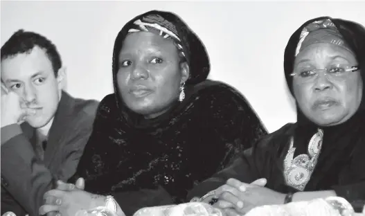  ?? PHOTO ?? From left: Representa­tive of the Ambassador of Switzerlan­d, Mr Oliver Heggelin; Permanent Secretary, Ministry of Women Affairs, Dr Habiba Lawal; and Minister, Hajiya Zainab Maina, at the inaugurati­on of the national task force for prevention of child...