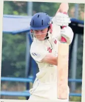  ??  ?? Pictured is Jake Lister who carried his bat for 44 not out for Shepshed CC. 2nd XI v Appleby Magna.