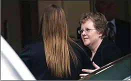  ??  ?? Last goodbye: Rebecca Williams at the service at Clydebank Crematoriu­m and, right, with Cameron’s mother Cathy