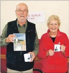  ?? 06_a38ArdChur­chSale02 ?? Stephen Hunter and Kay Ballantine selling some of the local themed products at the church sale of work in September.