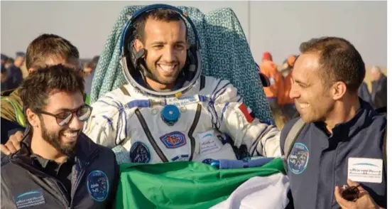  ??  ?? Photos show a part of the 22-minute eye-gripping documentar­y film celebratin­g the return of Astronaut Hazzaa AlMansoori after the successful completion of UAE’s historic mission to the
Internatio­nal Space Station (ISS)