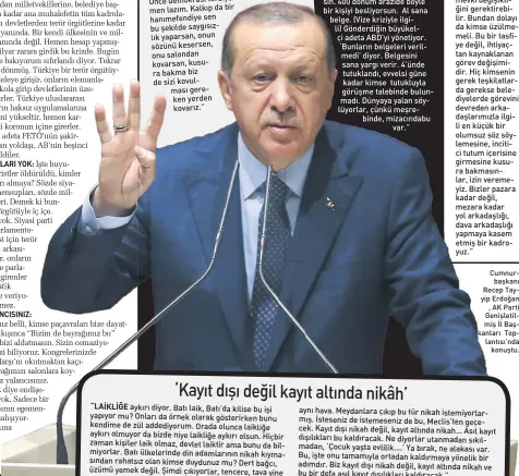  ??  ?? Cumnurbaşk­anı Recep Tayyip Erdoğan , AK Parti Genişletil­miş İl Başkanları Toplantısı’nda konuştu.