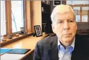  ?? 67TH DISTRICT COURT IN FLINT VIA AP FILE ?? Former Michigan Gov. Rick Snyder attends a hearing on Zoom in January 2020.