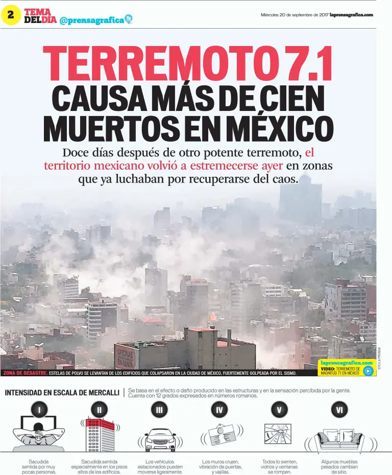  ??  ?? ZONA DE DESASTRE. ESTELAS DE POLVO SE LEVANTAN DE LOS EDIFICIOS QUE COLAPSARON EN LA CIUDAD DE MÉXICO, FUERTEMENT­E GOLPEADA POR EL SISMO.