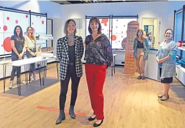  ??  ?? GIRL POWER: From left, Kate Purdie, Emma Bradbury, Kirstin Strachan, Angie De Vos, Laura Caldwell and Jen McAlinden at the Sook unit in Edinburgh.