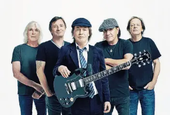  ?? JOSH CHEUSE ?? Cliff Williams, Phil Rudd, Angus Young, Brian Johnson, Stevie Young