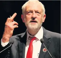  ??  ?? MAKING A POINT Corbyn answers his critics yesterday