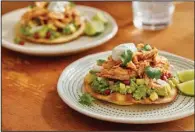 ?? (For The Washington Post/Tom McCorkle) ?? Sweet and Spicy Chicken and Avocado Tostadas