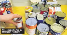  ??  ?? Groceries collected by Hillingdon Foodbank