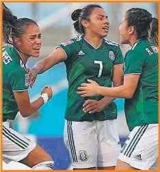  ??  ?? Selección Mexicana Femenil festeja gol