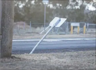  ??  ?? Street signs being flattened by vandals are putting the safety of road users at risk. These are two of the signs spotted around Dubbo this month. PHOTOS: DUBBO PHOTO NEWS