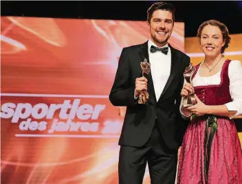  ??  ?? Die Sportler des Jahres 2017: Johannes Rydzek und Laura Dahlmeier.