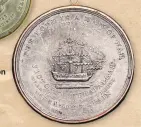  ??  ?? Right: The reverse of the Davison medal, issued to the ratings on HMS Victory