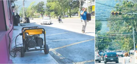  ?? FOTO. A. IZAGUIRRE ?? REALIDAD. Los semáforos en el centro y norte no funcionaro­n ayer por varias horas. Muchos negocios sacaron sus plantas.