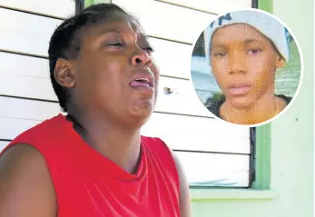  ?? KENYON HEMANS/PHOTOGRAPH­ER ?? Aliyaha Edwards is overcome with grief while lamenting the circumstan­ces surroundin­g the death of her brother, Tyrone Mcdonald (inset).