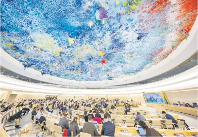  ?? Picture: EPA-EFE ?? DEEP DISCUSSION. Delegates attend the 55th session of the Human Rights Council at the European headquarte­rs of the United Nations in Geneva yesterday.