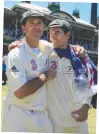  ?? Ricky Ponting and Justin Langer after Australia’s 5- 0 Ashes sweep in 2007. ??