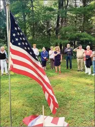  ?? Riverton Grange 169 / Contribute­d photo ?? Riverton Grange 169 recently hosted its second annual flag retirement ceremony along the banks of the Farmington River in Barkhamste­d.