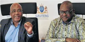  ?? / VELI NHLAPO ?? Health Minister Aaron Motsoaledi and premier David Makhura announce a team of health experts to strengthen management in Gauteng.