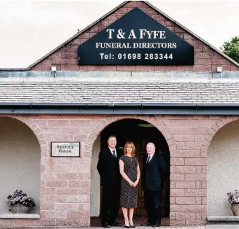  ??  ?? Dedicated team Company Directors Donald and Lesley Blair and Funeral Director Bert Hepburn