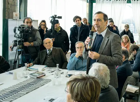  ?? foto De Grandis LaPresse) ?? Presentazi­one Il sindaco Beppe Sala alla Cascina Bellaria per il lancio di Alleanza civica per il Nord