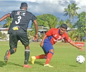  ?? Photo: Waisea Nasokia. ?? Action from Ba - Navua Vodafone Premier League clash in Ba on July 11, 2020.