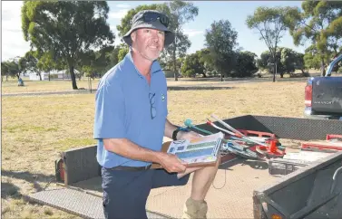  ?? Picture: PAUL CARRACHER ?? PREPPED AND READY: Long-time committee member of Wimmera Machinery Field Days, Andrew Bell, has been working hard with the team to have the field days site ready for exhibitors and farmers.